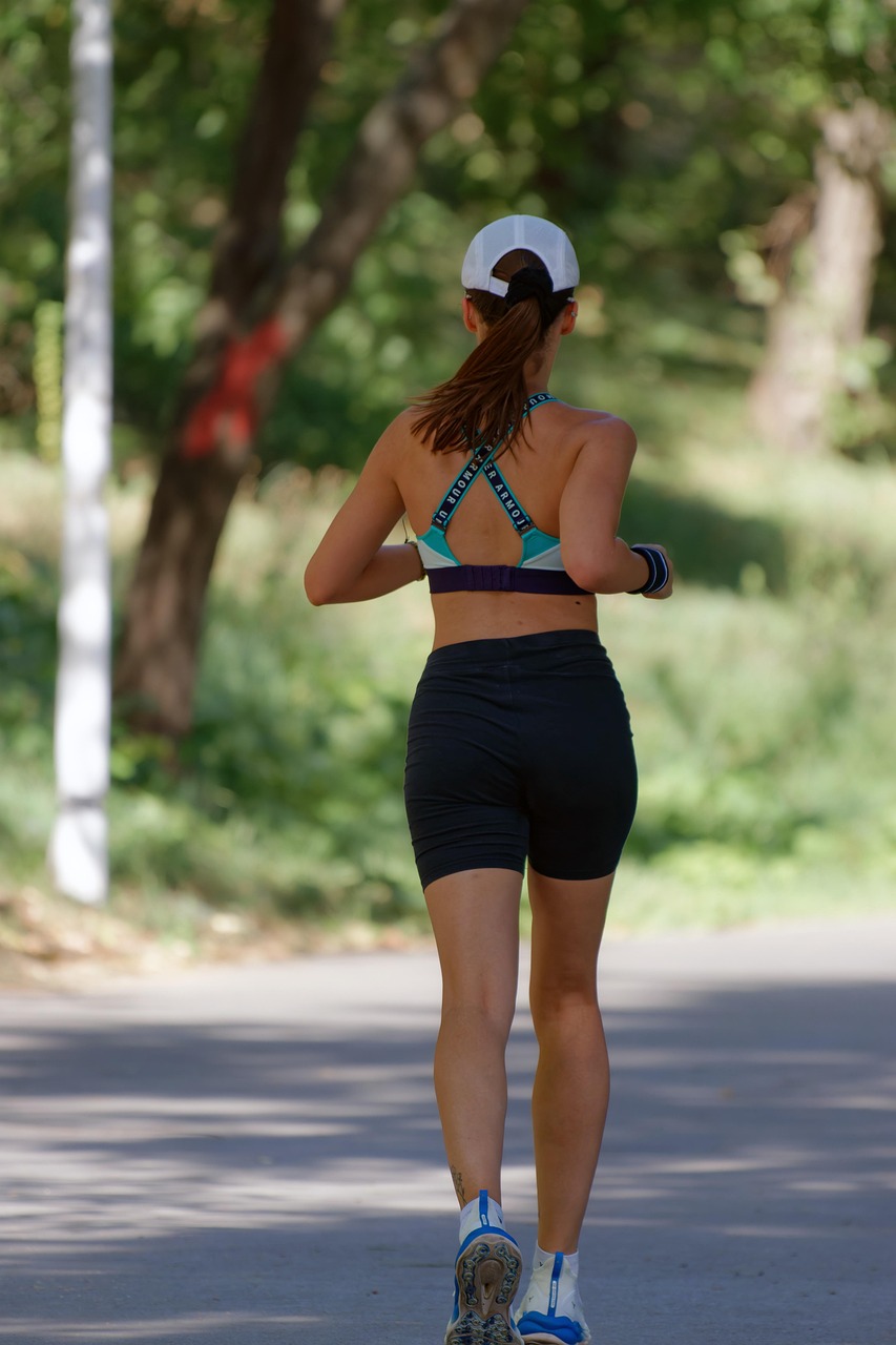 Home woman, girl, running, park, trees, nature, sports, health, lifestyle, fitness, exercise